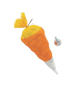 Candy Corn-Shaped Cellophane Bags