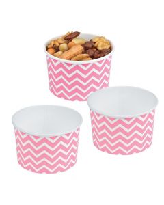 Candy Pink Chevron Snack Paper Bowls