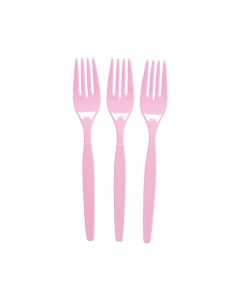 Candy Pink Plastic Forks