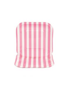 Candy Pink Striped Square Paper Dessert Plates - 8 Ct.