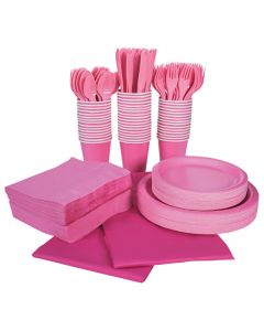 Candy Pink Tableware Kit for 48