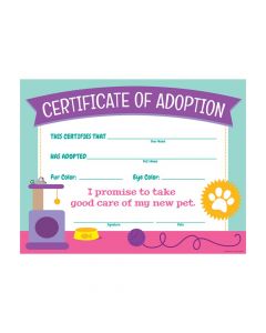 Cat Adoption Certificates - 12 Pc.