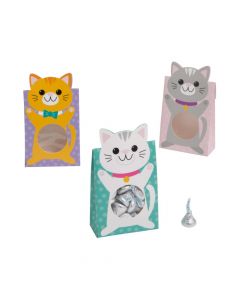 Cat Party Favor Boxes with Window – 12 Pc.