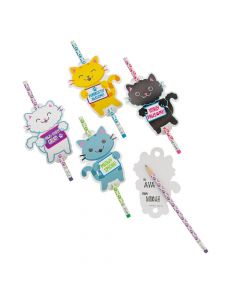 Cat Pencils with Card - 24 Pc.