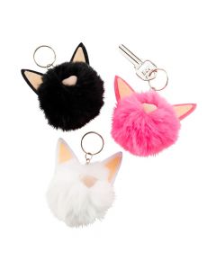 Cat Pom-Pom Keychains