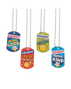 Caught Being Good Dog Tag Necklaces