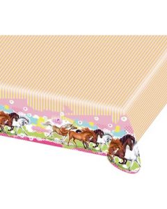Charming Horses Plastic Tablecover