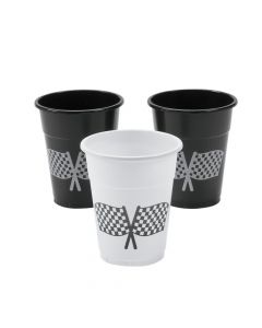 Checkered Flag Design Plastic Cups