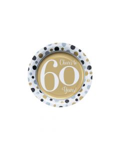 Cheers to 60 Years Paper Dessert Plates