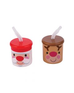 Cheery Christmas Cups with Lids and Straws