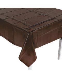 Chocolate Brown Party Plastic Tablecloth
