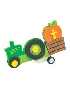 Christian Pumpkin Tractor Pull-Back Toy Craft Kit