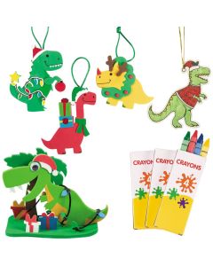 Christmas Dinosaur Craft Kit Assortment - Makes 36