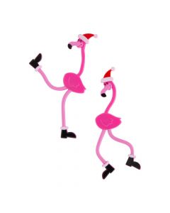 Christmas Flamingo Bendables - 24 Pc.