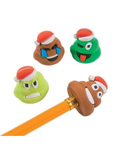 Christmas Poop Emoji Pencil Toppers