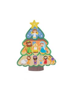 Christmas Tree Nativity Sticker Scenes