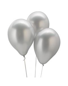 Chrome Silver 11" Latex Balloons