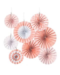 Classic Pink Hanging Paper Fan Assortment