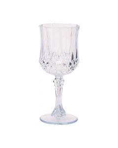 Clear Patterned Plastic Wine Glasses