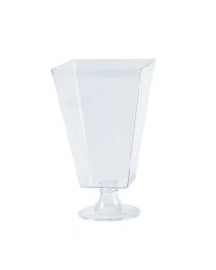 Clear Square Pedestal Plastic Jar