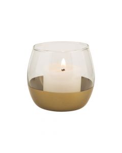 Clear Votive Candle Holders with Gold Base