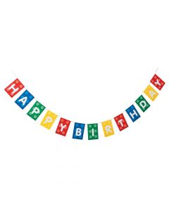 Color Brick Party Pennant Garland