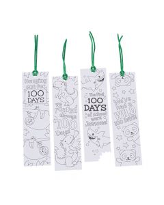 Color Your Own 100th Day of School Bookmarks