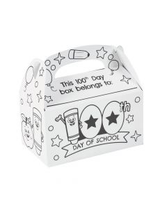 Color Your Own 100th Day of School Boxes