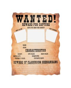 Color Your Own All About Me Wanted Posters