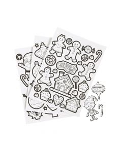 Color Your Own Christmas Sticker Sheets