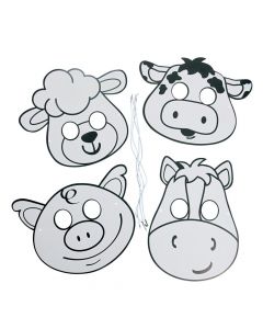Color Your Own Farm Animal Masks