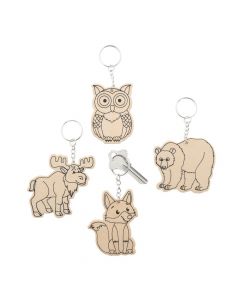 Color Your Own Forest Animal Keychains