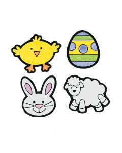 Color Your Own! Fuzzy Easter Magnets