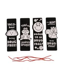 Color Your Own Fuzzy Red Ribbon Week Bookmarks