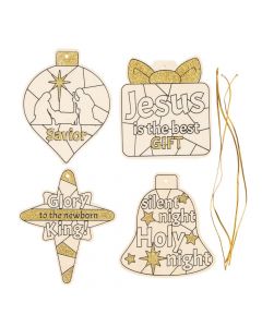 Color Your Own Glittery Nativity Ornaments
