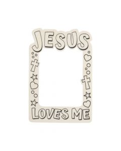 Color Your Own Jesus Loves Me Picture Frame Magnets
