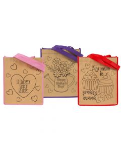 Color Your Own Large Mother’s Day Tote Bags - 12 Pc.