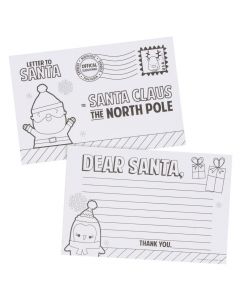 Color Your Own Letter to Santa Postcards