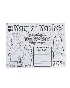 Color Your Own Mary or Martha Posters