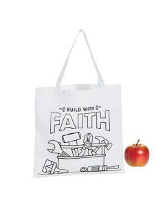 Color Your Own Medium Construction VBS Canvas Tote Bags