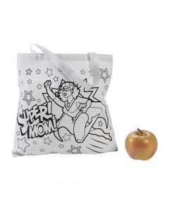 Color Your Own Medium Super Mom Canvas Tote Bags