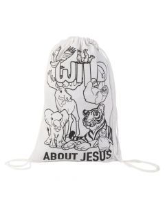 Color Your Own Medium Wild Encounters VBS Canvas Drawstring Bags