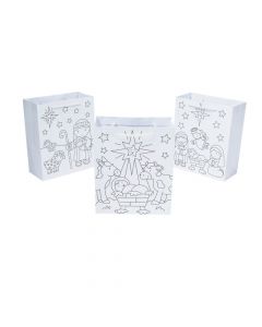 Color Your Own Nativity Gift Bags