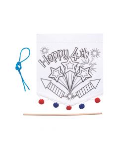 Color Your Own Patriotic Banners with Pom-Pom Trim