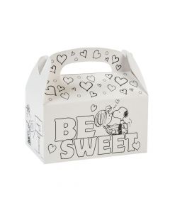 Color Your Own Peanuts Valentine Treat Boxes