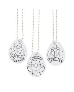 Color Your Own Religious Easter Dog Tag Necklaces