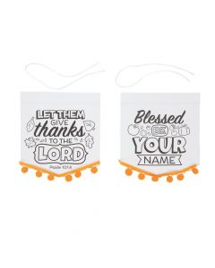 Color Your Own Religious Fall Pom-Pom Banners