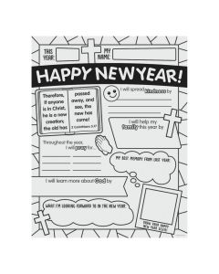 Color Your Own Religious Happy New Year Posters