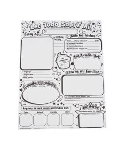 Color Your Own Spanish All About Me Posters