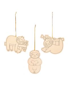 Color Your Own Valentine Sloth Ornaments